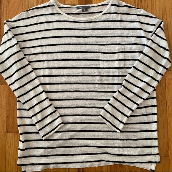 Vince Tops - Vince 100% Linen Oversized Long Sleeve Top